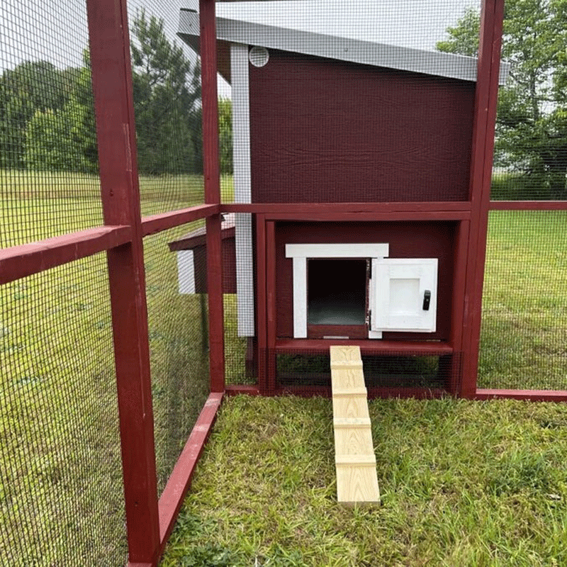 OverEZ Chicken Run Wooden 8' Walk-In Red or White