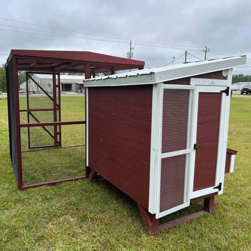 OverEZ Chicken Run Wooden 8' Walk-In Red or White