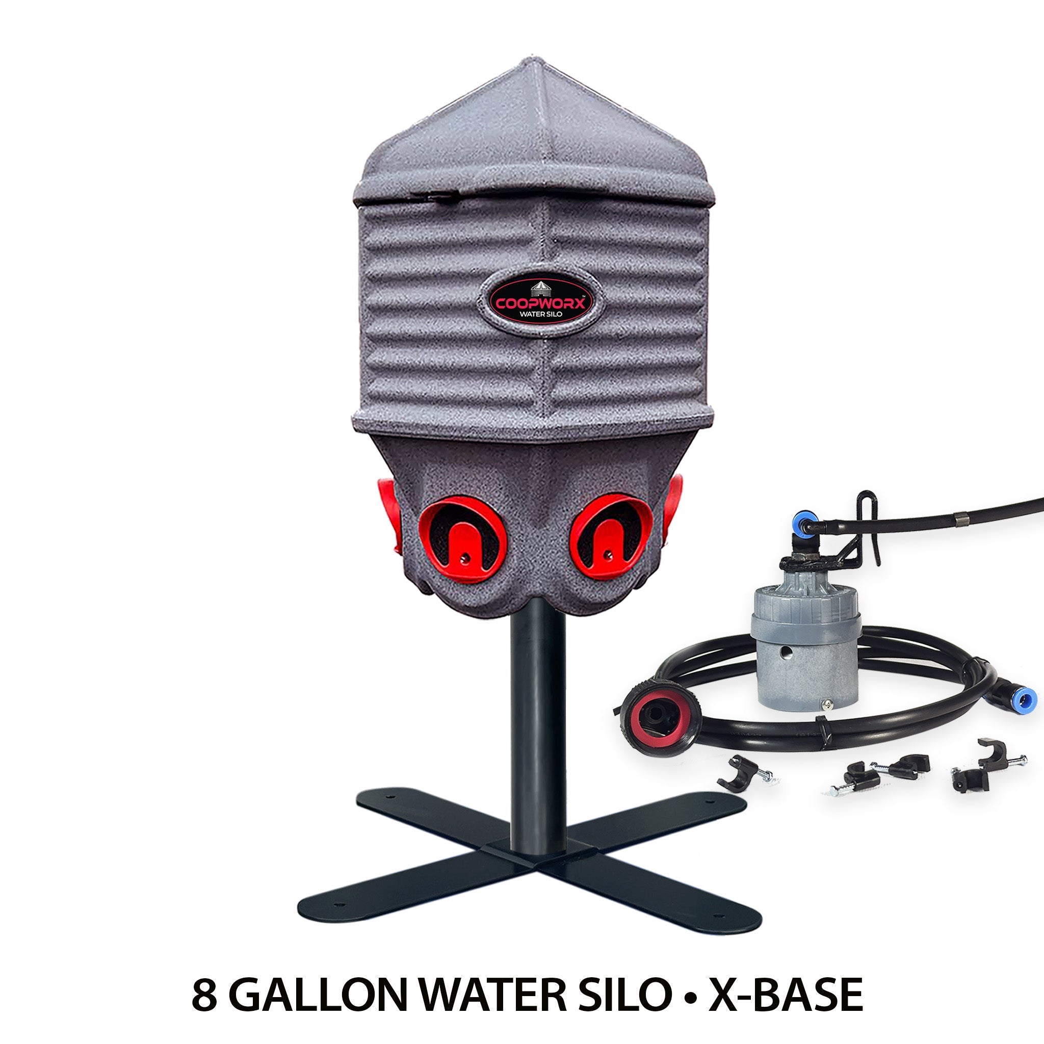 CoopWorx Water Silo 8 Gallons with Optional Base Styles & Auto Water Fill