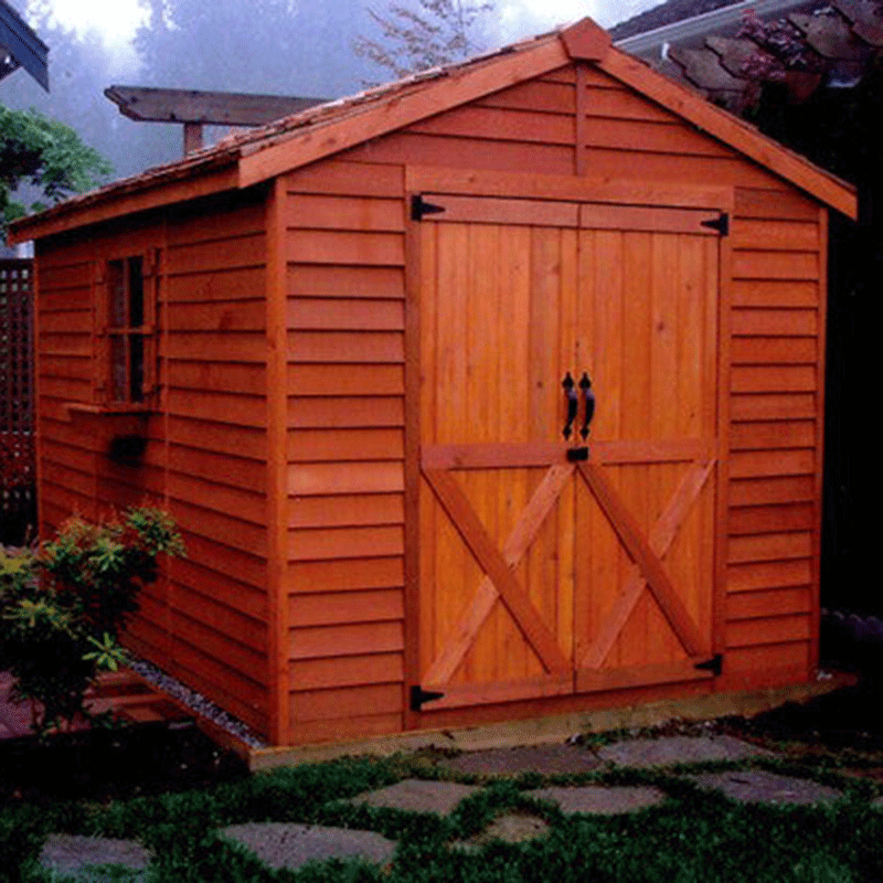 CedarShed Rancher Lawn Mower Storage Shed with Double Doors