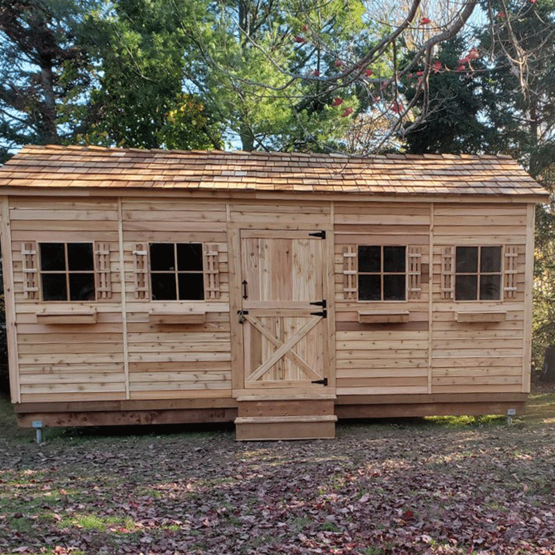 CedarShed Rancher Lawn Mower Storage Shed with Double Doors