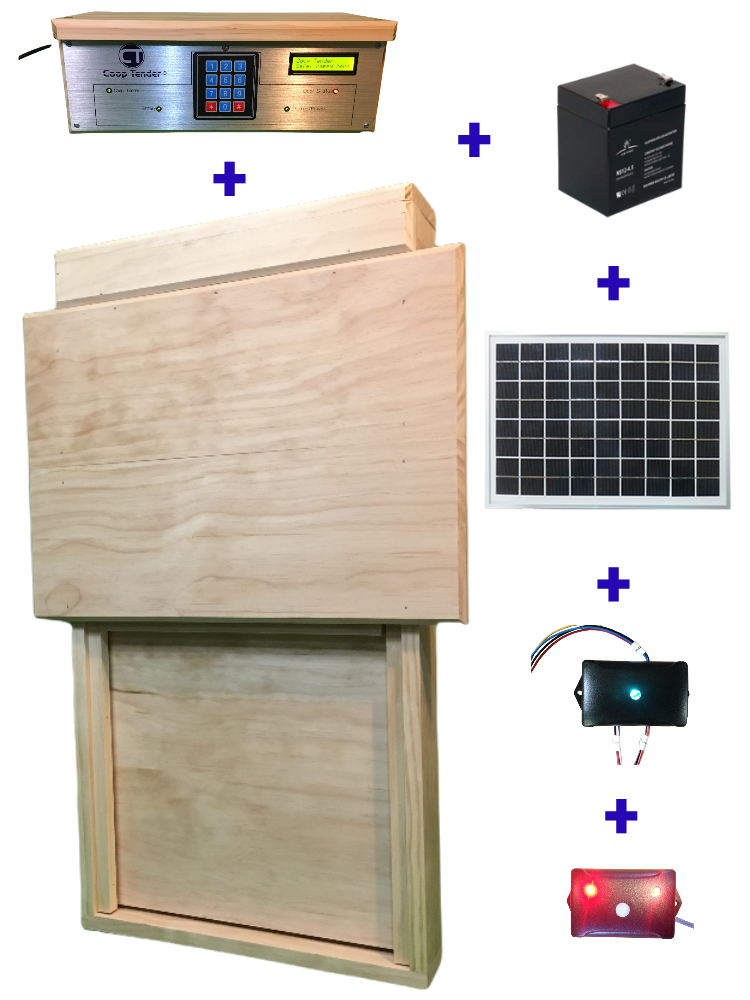 Coop Tender Extra Large Automatic Chicken Door + Solar + Wifi + Predator Detect Bundle