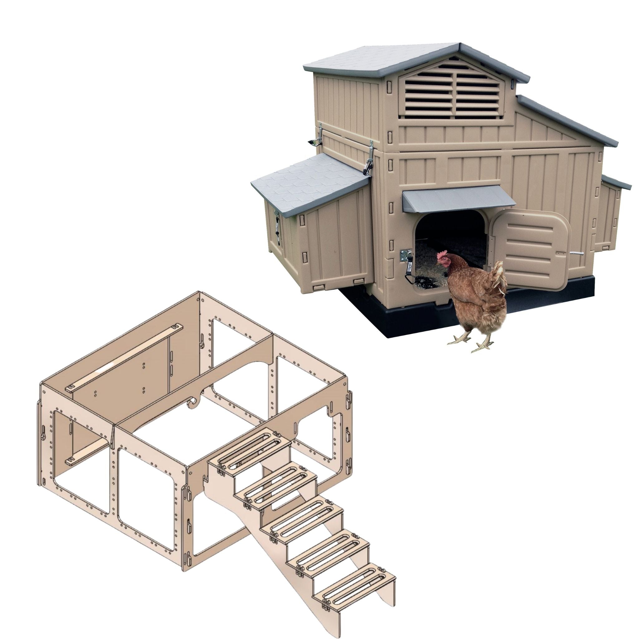 Snaplock by Formex Chicken Coop & Stand with Stairs (Up to 8 Chickens)