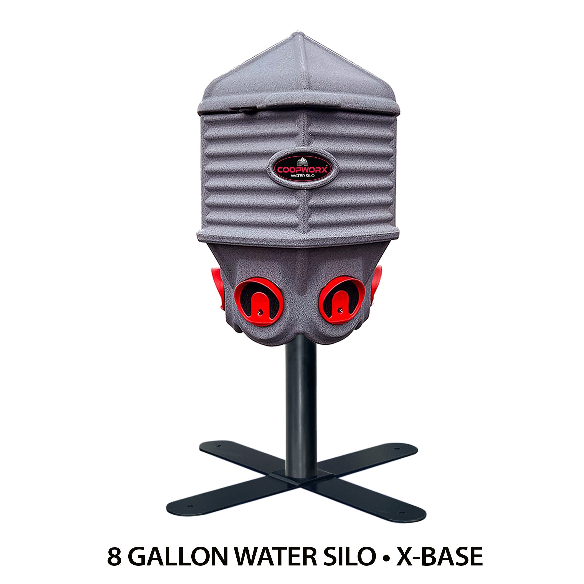 CoopWorx Water Silo 8 Gallons with Optional Base Styles & Auto Water Fill