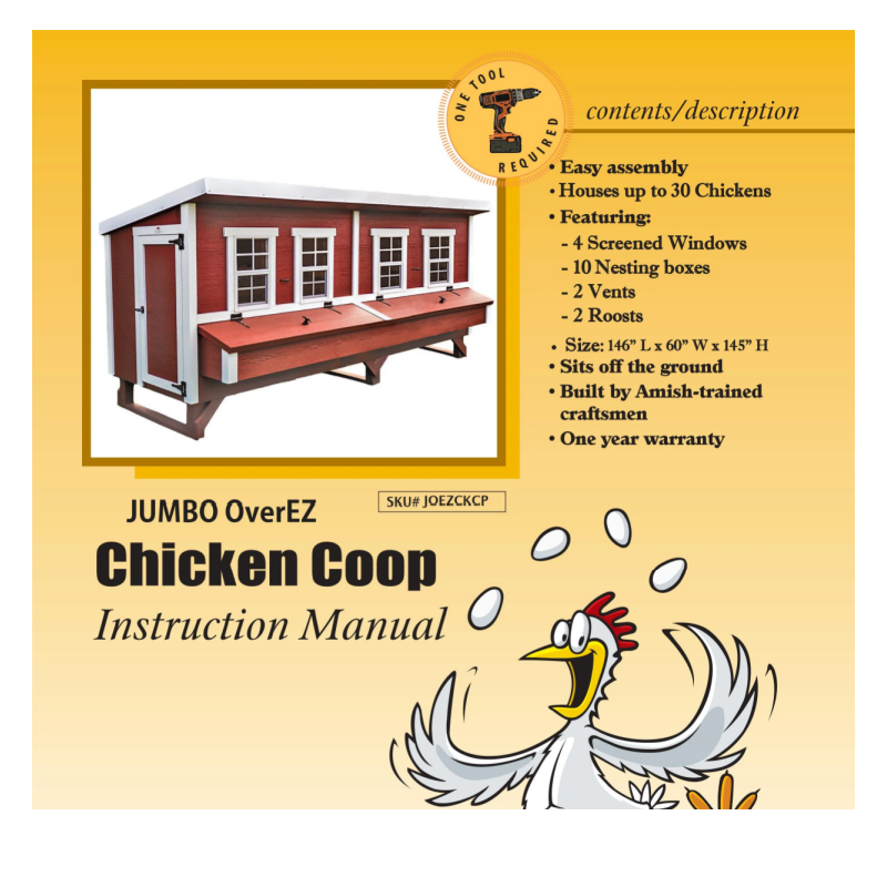 OverEZ Chicken Coop Jumbo Red Up to 30 Chickens