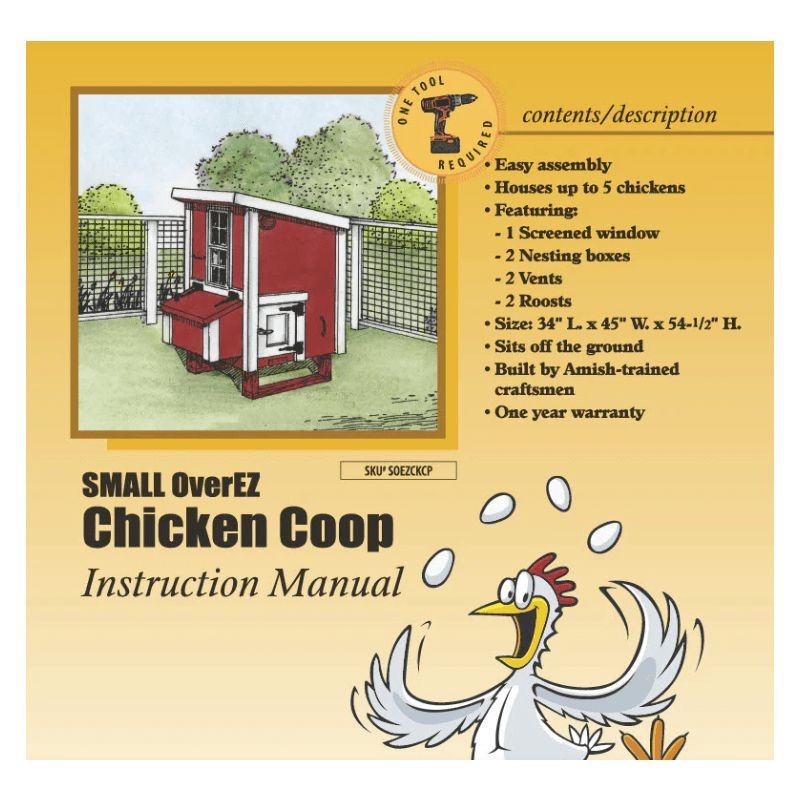 OverEZ Chicken Coop Small Up to 5 Chickens Red