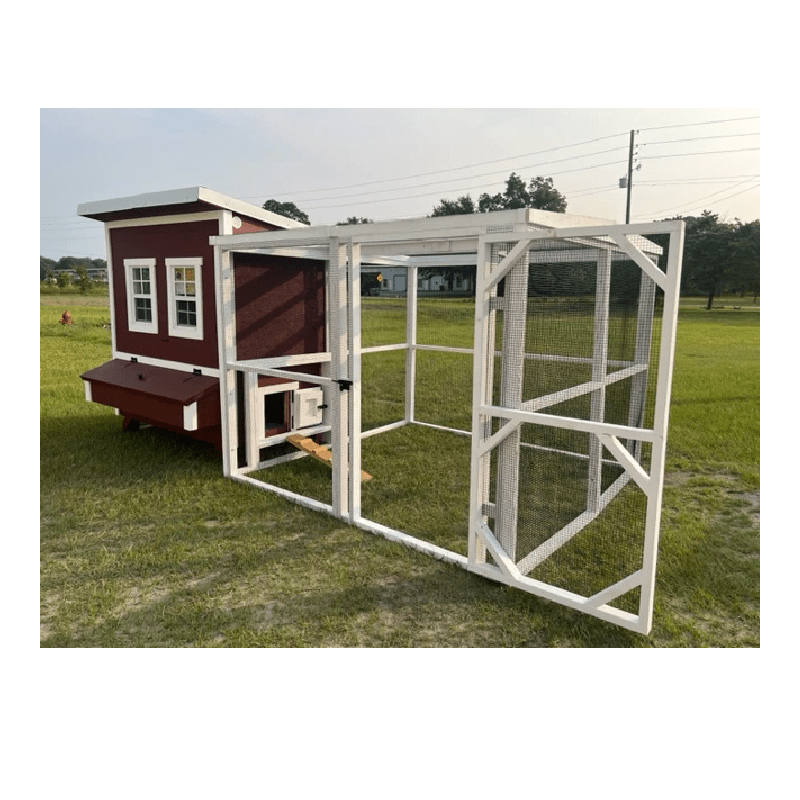 OverEZ Chicken Run Wooden 8' Walk-In Red or White